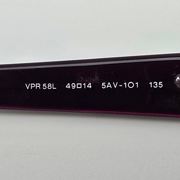 Prada VPR 58L 5AV-1O1 Gunmetal Plum Eyeglasses Frame w/ Case Italy 49-14-135 - Picture 8 of 14